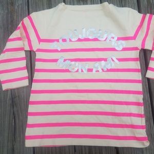 Crewcuts Sz 12 Girls Pink Silver Striped Shirt